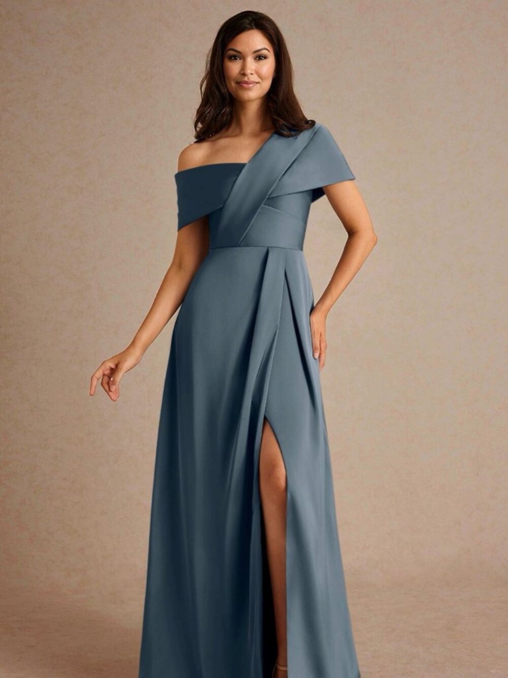 Azazie 14 Milton Satin Gown NWT Twilight Blue